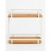 ESTANTE DE METAL BLANCO Y BAMBU DOBLE ESTANTE DE METAL BLANCO Y BAMBU DOBLE