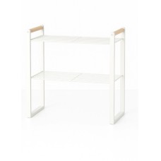 ESTANTE DE METAL BLANCO Y BAMBU 2 NIVELES 33 X 21 X 37,5 CM ESTANTE DE METAL BLANCO Y BAMBU 2 NIVELES 33 X 21 X 37,5 CM
