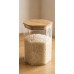 FRASCO DE VIDRIO CON TAPA HERMETICA BAMBU HEXAGONAL 1000 ML FRASCO DE VIDRIO CON TAPA HERMETICA BAMBU HEXAGONAL 1000 ML