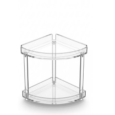 ESTANTE ORGANIZADOR ESQUINERO DE ACRILICO 2 NIVELES 27 X 27 X 25 CM