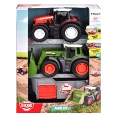 TRACTORES X 2 + ACOPLADO DICKIE TOYS