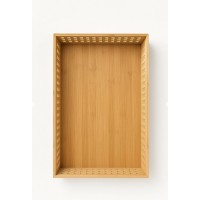 BANDEJA DE BAMBU RECTANGULAR CON BORDE ALTO TIPO ENREJADO BANDEJA DE BAMBU RECTANGULAR CON BORDE ALTO TIPO ENREJADO