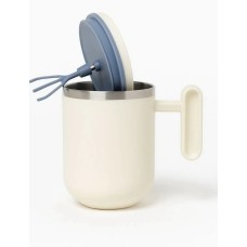 TAZA DE ACERO INOXIDABLE TERMICA CON BATIDOR RECARGABLE USB WHITE 400 ML TAZA DE ACERO INOXIDABLE TERMICA CON BATIDOR RECARGABLE USB WHITE 400 ML