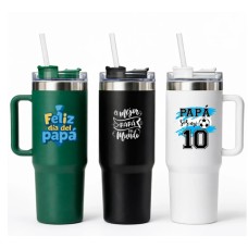VASO TERMICO DE ACERO INOXIDABLE DIA DEL PADRE X 900 ML CON SORBETE VASO TERMICO DE ACERO INOXIDABLE DIA DEL PADRE X 900 ML CON SORBETE