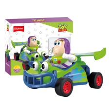 MUÑECO TOY STORY BUZZ LIGHTYEAR CON AUTO DE CARRERA PARA ARMAR