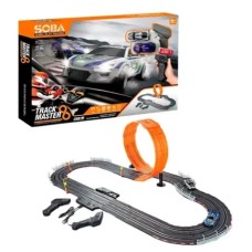 PISTA DE AUTOS SOBA TRACK MASTER 5,46 METROS CON LOOP RECARGABLE USB