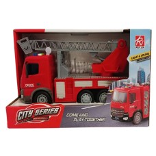 CAMION DE BOMBEROS CON LUZ Y SONIDO CITY SERIES CON ESCALERA DESPLEGABLE RUI JIA