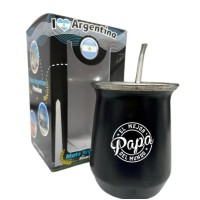 MATE DE ACERO INOXIDABLE DIA DEL PADRE CON BOMBILLA