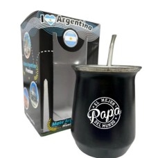MATE DE ACERO INOXIDABLE DIA DEL PADRE CON BOMBILLA MATE DE ACERO INOXIDABLE DIA DEL PADRE CON BOMBILLA