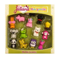 GOMAS DE BORRAR X 14 JULIANA ANIMALITOS 3D