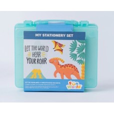 VALIJA KIT DE PAPELERIA Y CREATIVIDAD MY STATIONERY SET FUN WORLD DINOSAURIOS