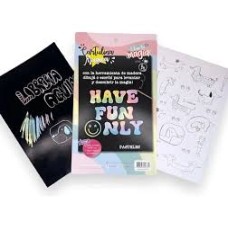 CARTULINA MAGICA A5 14 X 20  DESTELLOS FLUO O PASTELES X 5 HOJAS