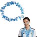 COTILLON LUMINOSO - COLLAR HAWAIANO CON ARGENTINA CELESTE Y BLANCO LUMINOSO