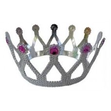 CORONA REINA PLASTICA PLATEADA