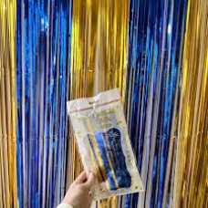 CORTINA DE COTILLON BICOLOR AZUL Y AMARILLO 2 M X 1 M BOCA JUNIORS CORTINA DE COTILLON BICOLOR AZUL Y AMARILLO 2 M X 1 M BOCA JUNIORS