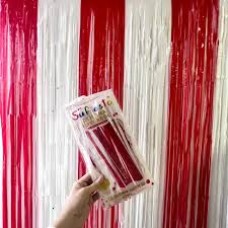 CORTINA DE COTILLON BICOLOR ROJO Y BLANCO 2 X 1 M RIVER