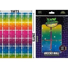 CORTINA DE COTILLON CUADROS MULTICOLOR 1 X 2 M ARCO IRIS