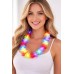 COTILLON LUMINOSO - COLLAR HAWAIANO CON FLORES MULTICOLOR LUMINOSO