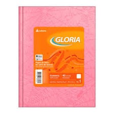 CUADERNO RAYADO T/D X 42 H FORRADO ROSA GLORIA