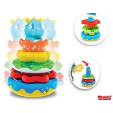 DINO AROS APILABLES CON MOVIMIENTO, LUZ Y SONIDO WOBBLY DINO SACKING RINGS