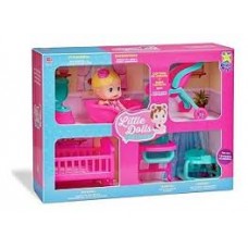 MUÑECA LITTLE DOLLS CASINHA CON ANDADOR, SILLA, CUNA, COCHE, PELELA Y PISCINA