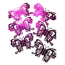 CAKE TOPPER MARIPOSAS FUCSIA  X 6