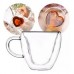 TAZA DE VIDRIO DOBLE CORAZON 350 CC