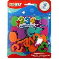 JUGANDO CON NUMEROS DE GOMA EVA KREKER X 44 PIEZAS