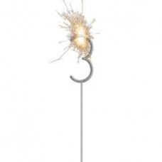 NUMERO ESTRELLITA SPARKLER PLATEADO Nº 3