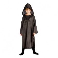 HALLOWEEN - DISFRAZ TUNICA NEGRA CON CAPUCHA NIÑO TALLE 4