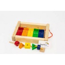 JUEGO DIDACTICO ENHEBRADOS EN MADERA X 25 PIEZAS