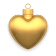 CORAZON NAVIDEÑO DORADO X 3 GRANDE
