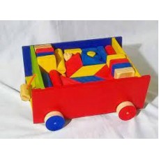 CARRITO DE MADERA CON BLOQUES