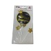 ADORNO DE TORTA - CARTEL FELIZ CUMPLEANOS CIRCULO NEGRO CON ESTRELLAS DORADAS ADORNO DE TORTA - CARTEL FELIZ CUMPLEANOS CIRCULO NEGRO CON ESTRELLAS DORADAS