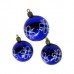 GLOBO NAVIDEÑO 6 CM AZUL DECORADO CON GLITTER X 3