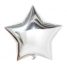 GLOBO DE PAPEL METALIZADO ESTRELLA CROMO PLATEADO