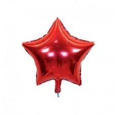 GLOBO DE PAPEL METALIZADO ESTRELLA CROMO ROJA