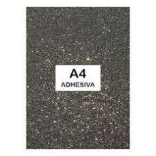 GOMA EVA A4 AUTOADHESIVA CON BRILLANTINA NEGRO