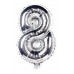 GLOBO NUMERO CHICO PLATA 17 CM Nº 8
