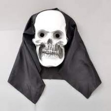 HALLOWEEN - CARETA CALAVERA CON CAPUCHA ECONOMICA HALLOWEEN - CARETA CALAVERA CON CAPUCHA ECONOMICA