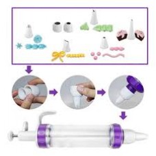 MANGA PARA DECORAR JERINGA PLASTICA WILTON CON 5 BOQUILLAS