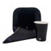 KIT DESCARTABLE PLATO + VASOS + SERVILLETAS NEGRO