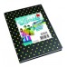 CUADERNO RAYADO T/D X 50 H FORRADO A LUNARES NEGRO CON LUNARES  VERDE LAPRIDA