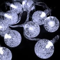 LUCES X 10 ESFERAS CRISTAL BLANCAS FRIAS