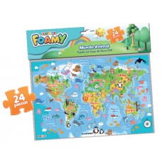 ROMPECABEZAS DE GOMA EVA MUNDO ANIMAL X 24 PIEZAS KREKER