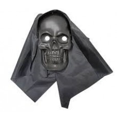 HALLOWEEN - CARETA CALAVERA TOTAL BLACK CON CAPUCHA HALLOWEEN - CARETA CALAVERA TOTAL BLACK CON CAPUCHA