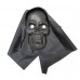 HALLOWEEN - CARETA CALAVERA TOTAL BLACK CON CAPUCHA