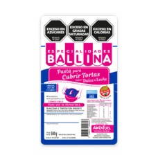 PASTA PARA CUBRIR TORTA X 0500 G BALLINA - SABOR DULCE DE LECHE COLOR AZUL