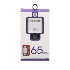 CARGADOR PARA CELULARES TIPO C KARSEN 65 W CON CABLE TIPO C CARGADOR PARA CELULARES TIPO C KARSEN 65 W CON CABLE TIPO C