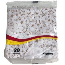 SERVILLETAS DESCARTABLES ESTAMPADAS NAPTRES ESTRELLAS X 20